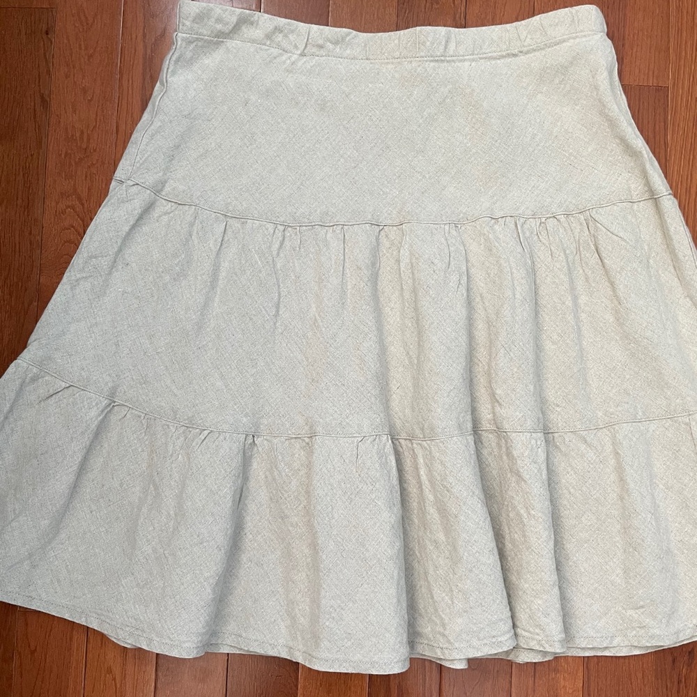 Petite linen skirt - neutral